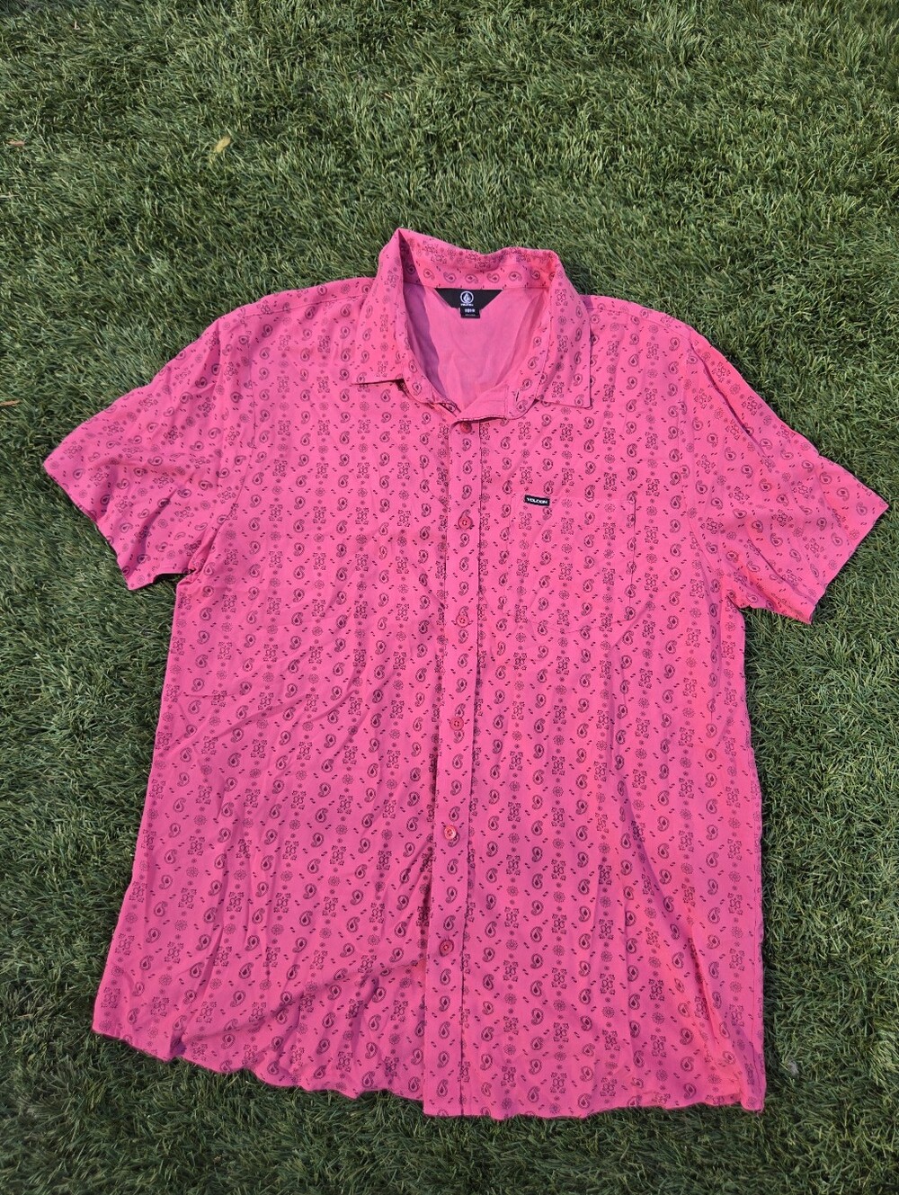 Volcom Bright Pink Short-Sleeve Shirt